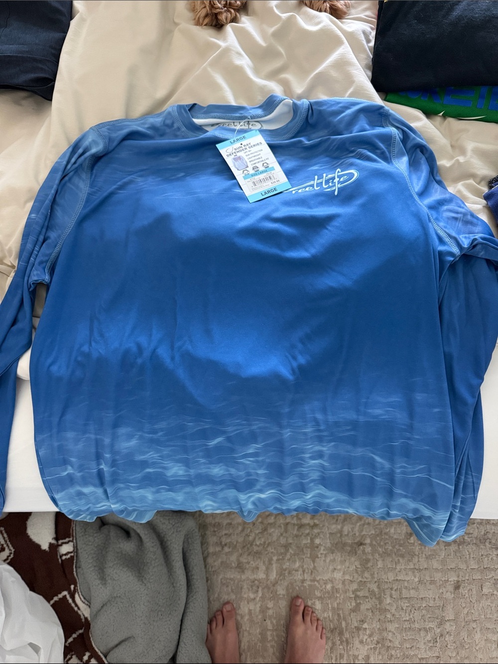 Reel Life Men's Long-Sleeve Performance Tee - Blue